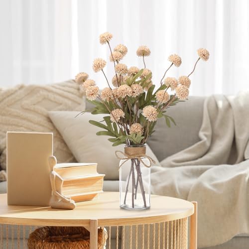3PCS Mums Artificial Flowers with Vase - Small Silk Fake Flowers Suitable for Vase Bedroom Dining Room Living Rooms Decor Home Table Decor - Image 6