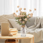6PCS Mums Artificial Flowers with Vase - Small Silk Fake Flowers Suitable for Vase Bedroom Dining Room Living Rooms Decor Home Table Decor - Image 3