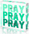 Pray on It Acrylic Sign 4x4in, Christian Room Decor for Women, Office Gift by MUZRUYOU