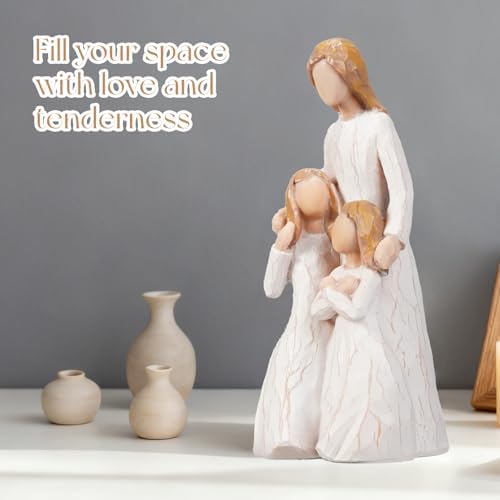 Mom Embrace Two Girls Figurine, Mother and Daughters Love Resin Statue, Family Sculpture Decor, Sentimental Tabletop Figurine - Image 5