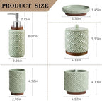 RQYIXI Ceramic Bathroom Accessories Set,Sage Green,5 Piece,Cotton Swab Jar - Image 2