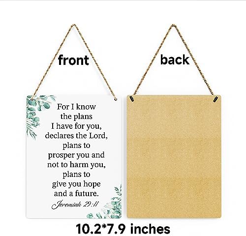 For I Know the Plans I Have for You Jeremiah 29:11 Inspirational Decor Christian Gifts Bible Verse Wall Art Scripture Wooden Hanging Sign for Modern Home Office Wall Art Decoration 8 x 10 Inches - Image 7