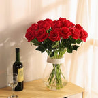 10pcs Red Roses Artificial Flowers Fake Rose Bouquet with Stem Silk Flower - Image 3