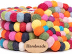 Round Felt Ball Coasters - 100% Merino Wool Table Coasters - Felt Coaster Pads, Absorbent Trivet for Drinks - Heat Resistant, Thick & Durable Hand Felted - Woolygon - Multicolor Set of 5 (Rainbow) - Image 6