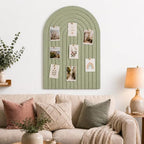Large Arched Felt Bulletin Board, Sized 36" x 24" for Office & Wall Decor – 6 Customizable Adhesive Tiles with Pins are Perfect to Display Your Photos (Sage Green-A) - Image 7