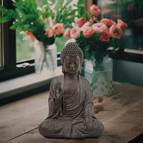 Leekung Buddha Statue for Home Decor,Buddah Statute Zen Decoration,Meditation Buddha Decor Brown 7 inch - Image 4