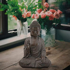 Leekung Buddha Statue for Home Decor,Buddah Statute Zen Decoration,Meditation Buddha Decor Brown 7 inch - Image 4