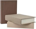 DECOR4SEASON Modern Linen and Wood Decorative Faux Book Boxes Set of 3, 12" - Image 2