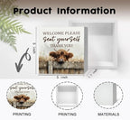 Highland Cow Bathroom Decor Sign - Farmhouse Western Animal Bathroom Decor,Rustic Farm Animal Welcome Please Seat Yourself Thank You Signs,Highland Cow Gifts for Women Signs & Plaques - Image 7