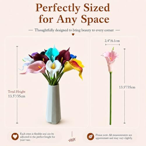 Mandy's 20pcs Multicolor Calla Lily Artificial Flowers - Image 3