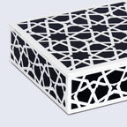 Handicrafts Home Large Decorative Storage Box with Lid, Black and White Moroccan Zellij Coffee Table Storage Box, Remote Control Holder, Keepsake Box for Living Room & Shelf Decor, Zellij 12 x 6 x 2 - Image 5