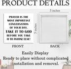 Christian Prayer Wooden Box Sign, Christian Desk Decor, Prayer Is the Most Important Conversation Religious Wood Signs for Church Home Office Desk Table Shelf Decor, 5x5 Inch - Image 6