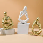 Jinkoozz Reading Women Statue, Thinker Sculptures, Abstract Art Ornament, Modern Aesthetic Figurine Decoration, Suitable for Home Living Room Bedroom Office Shelf Table Desk Bookshelf Decor - Image 4