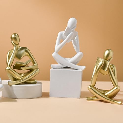 Jinkoozz Reading Women Statue, Thinker Sculptures, Abstract Art Ornament, Modern Aesthetic Figurine Decoration, Suitable for Home Living Room Bedroom Office Shelf Table Desk Bookshelf Decor - Image 4