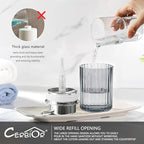 CERBIOR Bathroom Accessories Set, 4 PCS Glass Bathroom Set,Silver Grey - Image 5