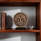 Abstract Circular Tree of Life Decorative Sculpture, Black and Gold Home Decor, Modern Art Home Accent Suitable for Office Shelves, Coffee Tables, and Above Cabinet Decorative Statue. - Image 7