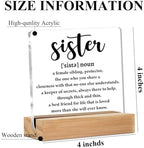 Sister Birthday Gifts Acrylic Sign, Sister Definition Quotes Desk Decor - Image 2