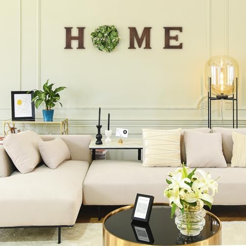 Mkono Home Sign Wall Decor, Farmhouse Wood Letters Eucalyptus for O, Brown - Image 4