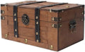 Vintage Wooden Treasure Chest - Decorative Pirate Box,11",Brown by DECOR4SEASON