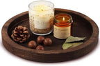 Hatway Wooden Decorative Tray Candle Holder Round Wood Tray Home Decor,Centerpieces Plates for Table centerpieces for CoffeeTable,Christmas Decor by HighQualityWeddingSupplies