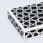 Handicrafts Home Decorative Storage Box with Lid, Black and White Moroccan Zellij Decorative Remote Control Box, Slim Coffee Table Storage Box for Shelf, Desk & Living Room Decor, Zellij 8 x 6 x 1.5 - Image 5