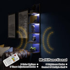 Homaterial 5 Tier Wall Shelf Unit with Light, Blue - Image 4