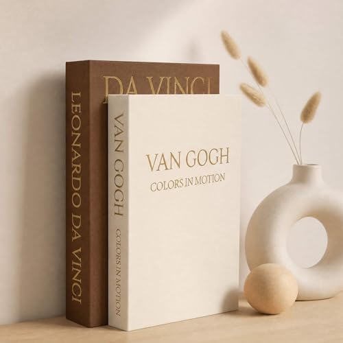 MAOBUYOU Decorative Storage Books Set of 2, Linen Cover, Gold Letters, Beige and Brown - Image 7