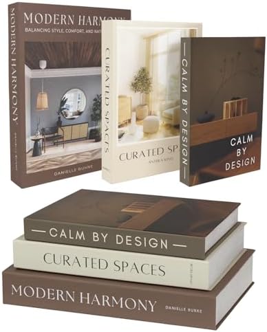 Modern Decorative Books Set of 3, Brown & Cream Faux Books with Storage by UpstartDecor