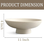 LIN CHUAN Modern Resin Pedestal Bowl – Large Fruit Bowl for Kitchen Counter, Catch All Bowl for Entryway Table, Stylish Key Bowl & Dining Centerpiece, Beige - Image 6