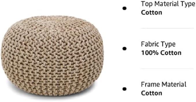 REDEARTH Round Pouf Ottoman - Image 8