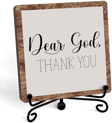 Modern Farmhouse Decor, Home Decor For Living Room, Boho Chic Aesthetic Shelf Decorations, Christian Rutsic Dear God Sign, Farm House Entryway Tv Stand Fireplace Coffee Table Decoration (06) by JUSITAKEET