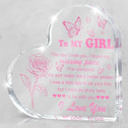 Love Heart Shaped Acrylic for Women, Pink Romantic "For My Girl" Decorative Gift, Anniversary Valentine's Day Gift, Couple Desk Decoration, Valentines Day Office Desk Accessories Decoration 4x4 Inch by MUZRUYOU