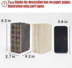 Decorative Books Coffee Table Books Decor - Resin Retro Classical Fake Decorative Books Set of 3 for Living Room, Office, Mantle Shelves Decor 4.2 * 2.7 * 6.2 Inch Guichifun - Image 5