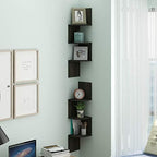 Furinno Rossi Set of 2 3-Tier Corner Floating Shelves for Wall, Espresso - Image 2