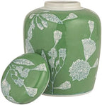 Creative Co-Op Decorative Ceramic Ginger Jar with Lid, Green - Image 4