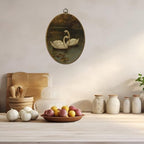 CUANFDDSF Vintage Swan Oval Wall Art Decor, Modern Farmhouse Swan Wall Hanging Decor, Moody Cottagecore Farmhouse Antique Animal Framed Canvas Prints for Home Bedroom Living Room, 8.6x11.4 Inch - Image 5