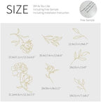Gold Metallic Wall Decals Peel and Stick Large Floral Sketch Minimal Line Transfer Stickers for Wall-Mounted Mirror Decor Living Room Adult Gifts for Mom, Rose - Image 3