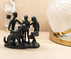 Family and Dog Statues, Cast Iron Family of 3 Figurine, Gift for Dog Lovers,Dog Memorial Gift, Black - Image 4