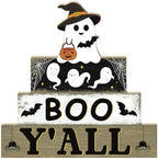 Putuo Decor Halloween Table Decoration Wooden Ghost Tiered Tray Decor - Image 2