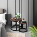 aboxoo Coffee Table Nesting Side Round Set of 2 End Table Top Sturdy Metal - Image 6