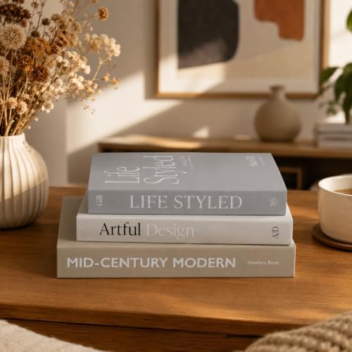 3 PCS Faux Decorative Books for Home Decor-Coffee Table Books Decor-Aesthetic Fake/Faux Books for Decoration,libros Decoration for Coffee Table, Shelf Accessories (MID-Botanical Life Styled) by YOYMJBY
