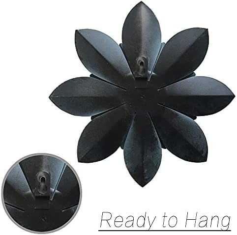Metal Flower Wall Art Decor, 9.5“ Rustic Modern Floral Sculpture, Distressed Iron Wall Hanging Home Decoration Accent Artworks for Indoor Kitchen Bedroom Living Room Office Outdoor Garden Patio - Image 6