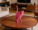 7 Inch Hot Pink Proud Cat Statue - Image 6