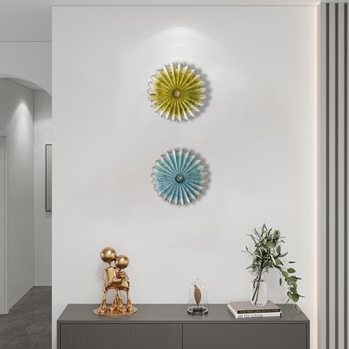 Metal Wall Sculpture, 11.4'' Vintage Yellow Gold Sunburst Wall Art Decor - Image 7