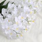 White Orchids Artificial Flowers 10 PCS Fake Orchid Silk Flowers 27" Faux Orchid Artificial Orchid for Wedding Dinning Home Restaurant Decoratiyon(White) - Image 2