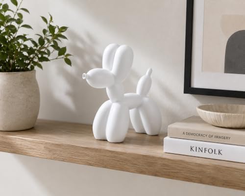 4 Inch Matte White Balloon Dog Sculpture - Image 2