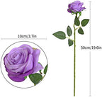 10pcs light Purple Roses Artificial Flowers, Realistic Faux Rose with Stem - Image 4