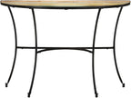 Rustic Solid Reclaimed Wood Side Table, Mixed Color Finish Crescent Console - Image 3