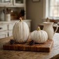 Fall Pumpkin Decor, White & Gold Resin Pumpkins Decorative Pumpkin by DouShiAi