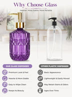 Haturi Purple Bathroom Accessories Set, Glass Bathroom Set, 5 Pcs - Image 3